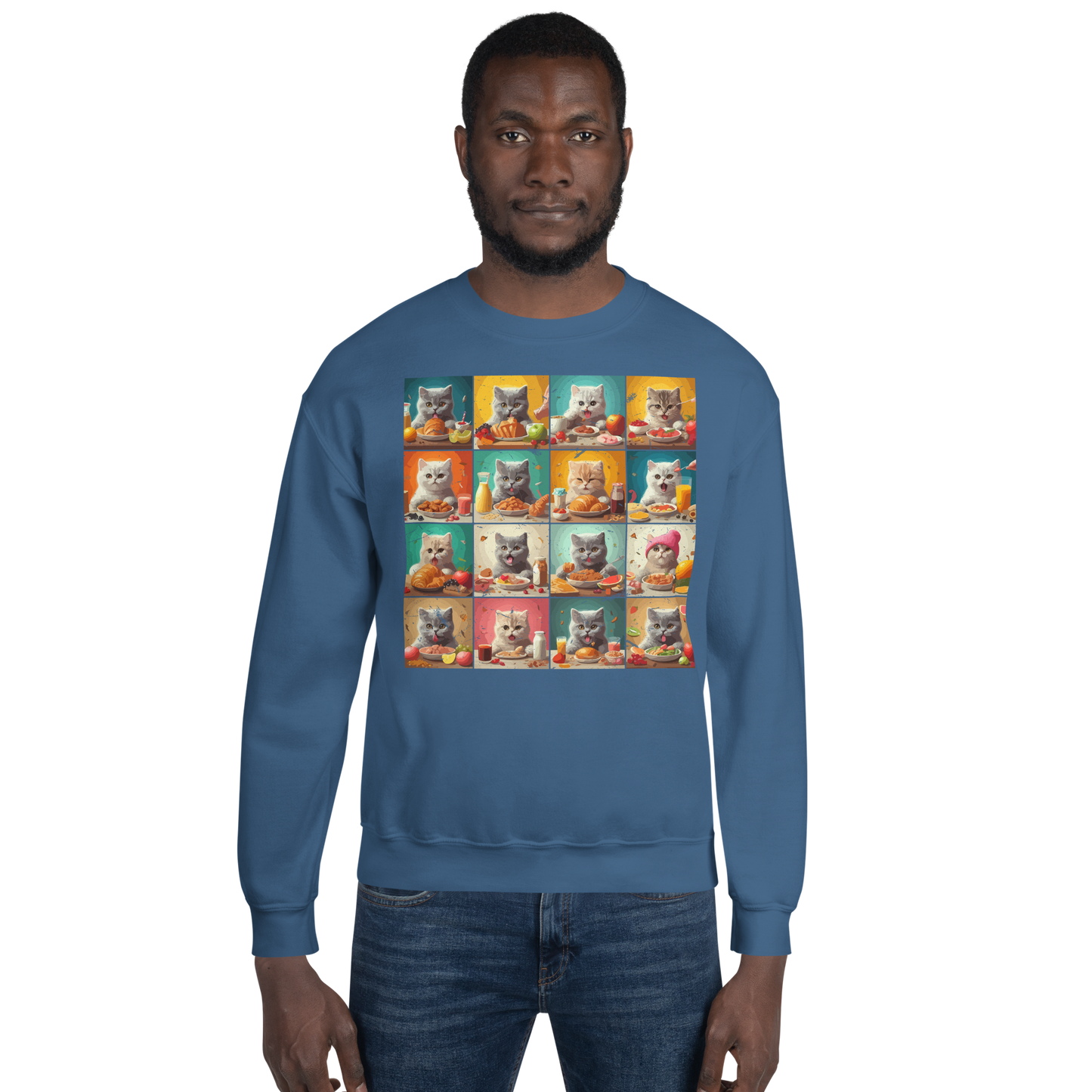 Kittens Eating Collage - Preshrunk Sweatshirt