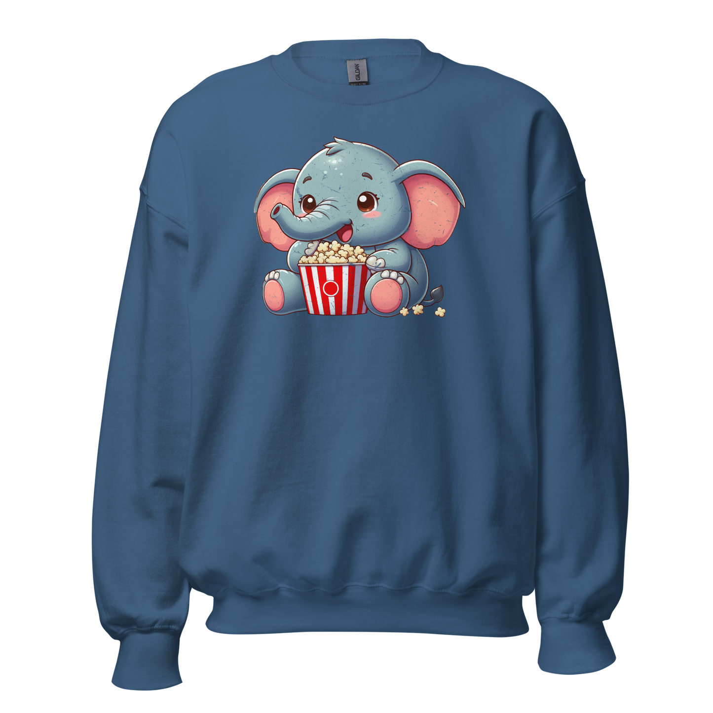 Baby Elephant - Eating Popcorn - Preshrunk Sweatshirt
