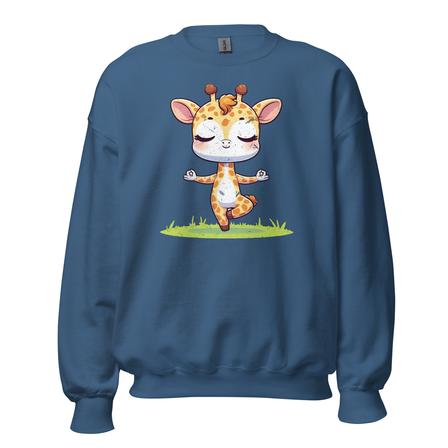 Giraffe doing Yoga - Preshrunk Sweatshirt
