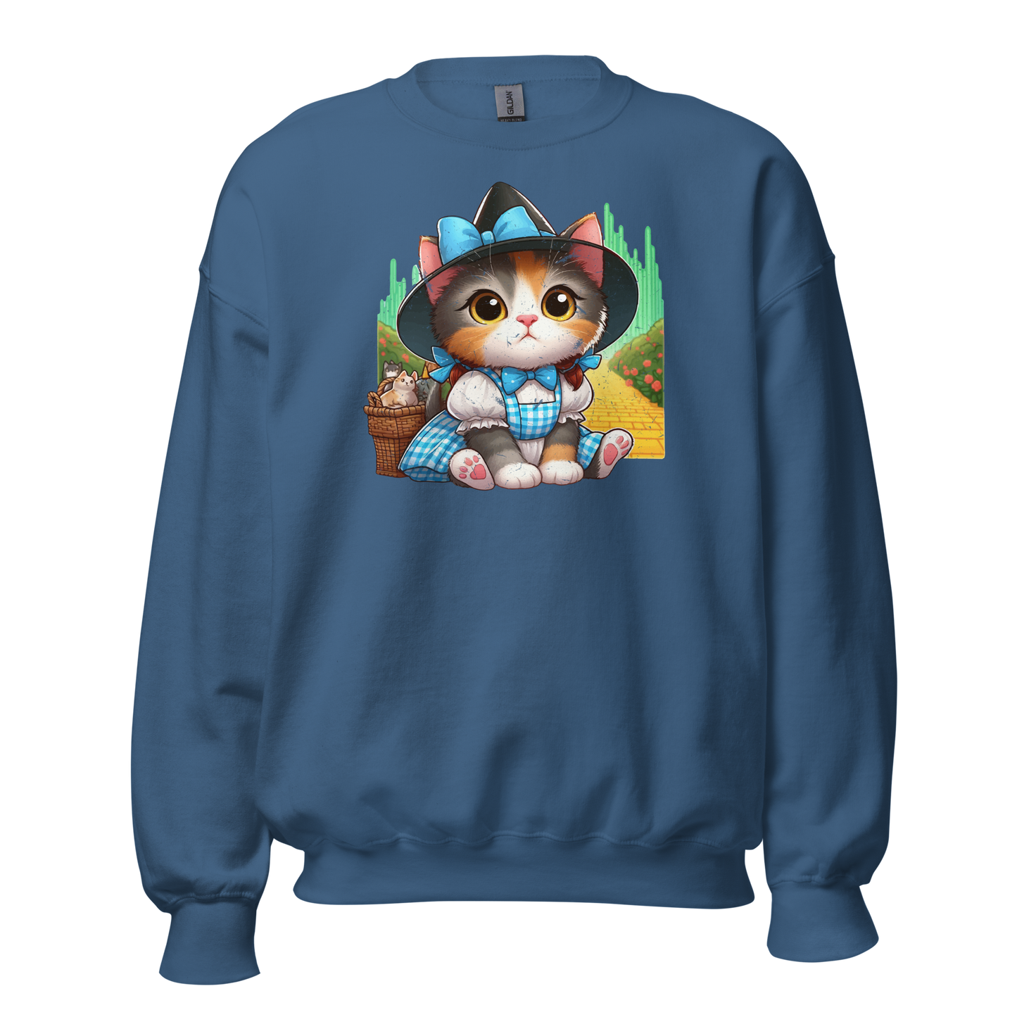 Kitten on a Yellow Brick Road - Preshrunk Sweatshirt