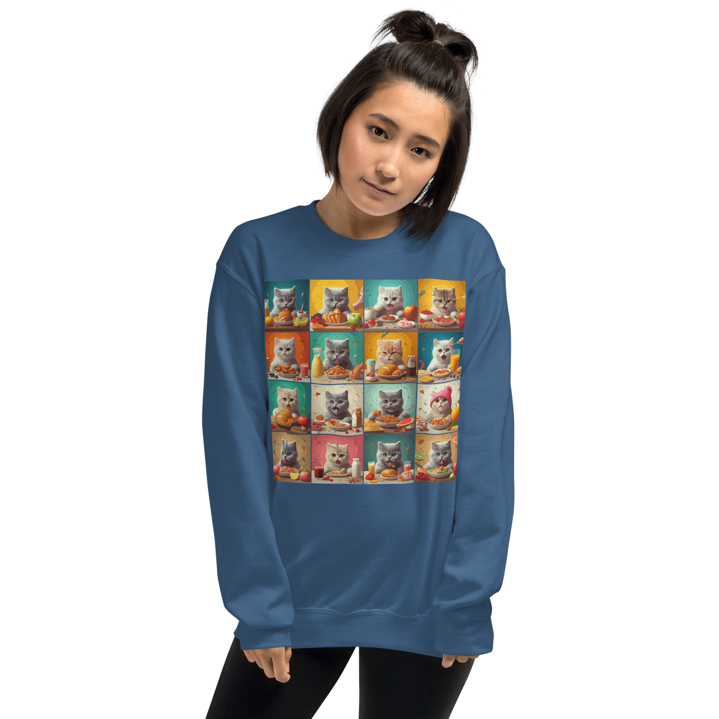 Kittens Eating Collage - Preshrunk Sweatshirt