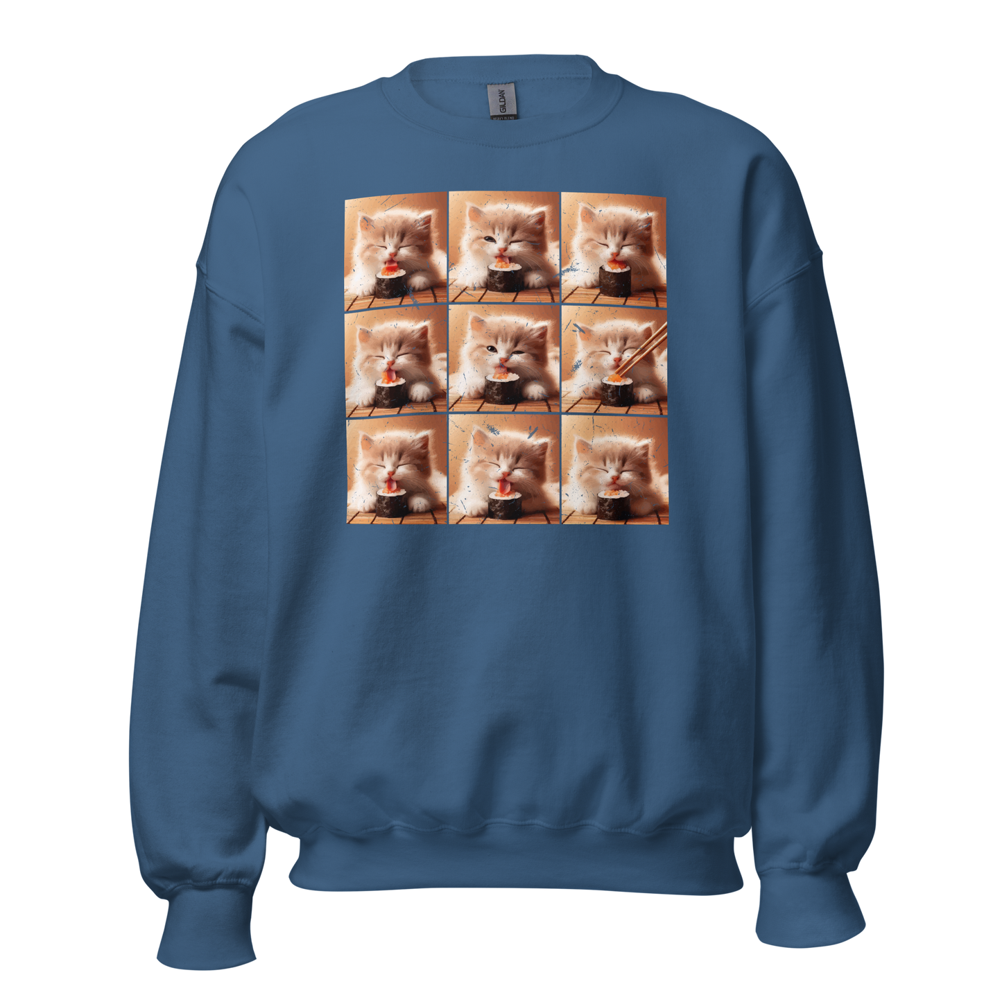 Kittens Eating Sushi Collage - Preshrunk Sweatshirt