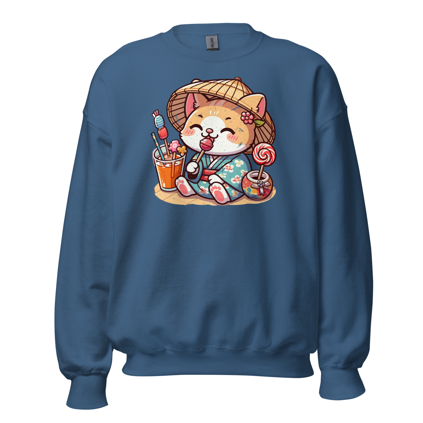 Orange Kitten in a Kimono - Preshrunk Sweatshirt