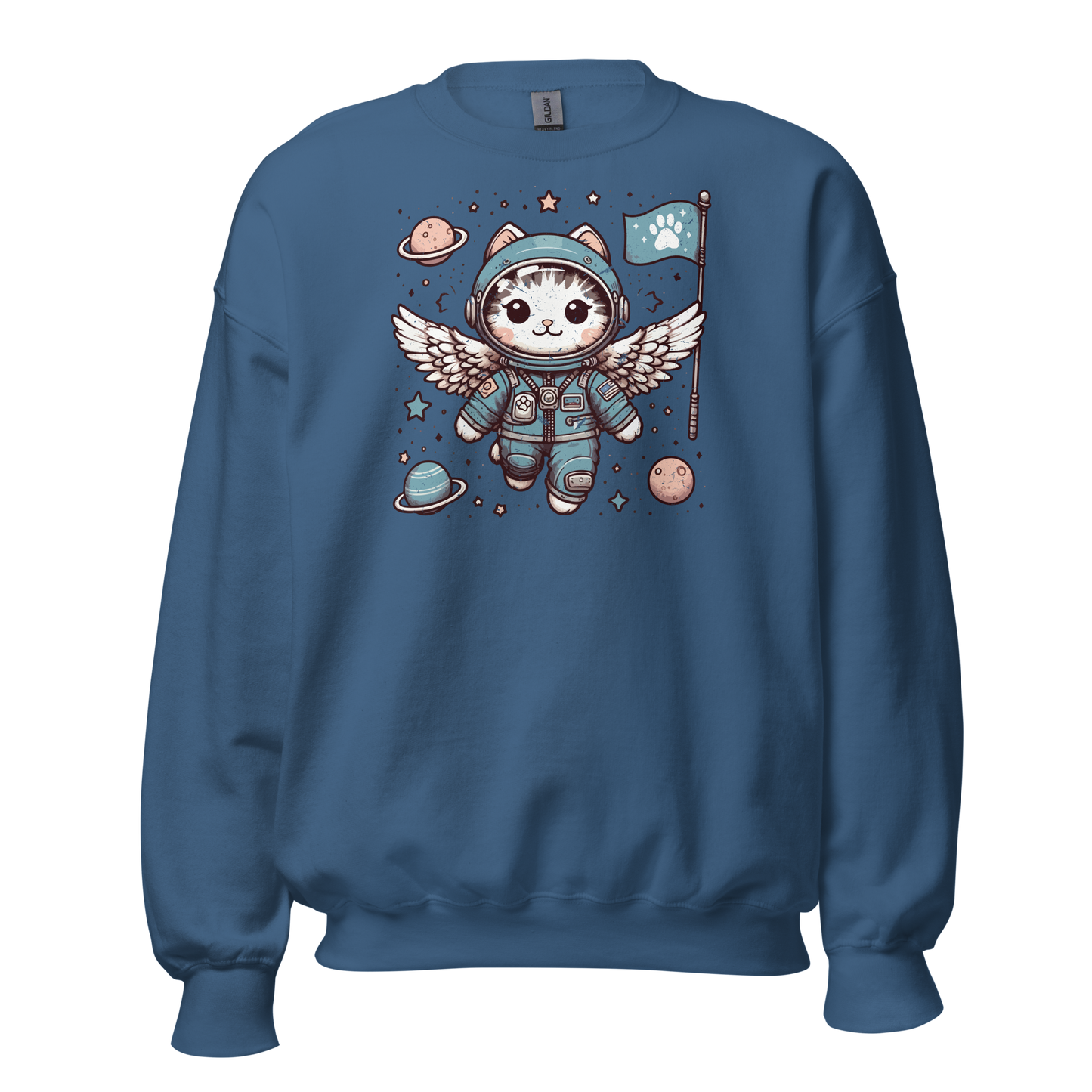 Space Kitten with Wings - Preshrunk Sweatshirt