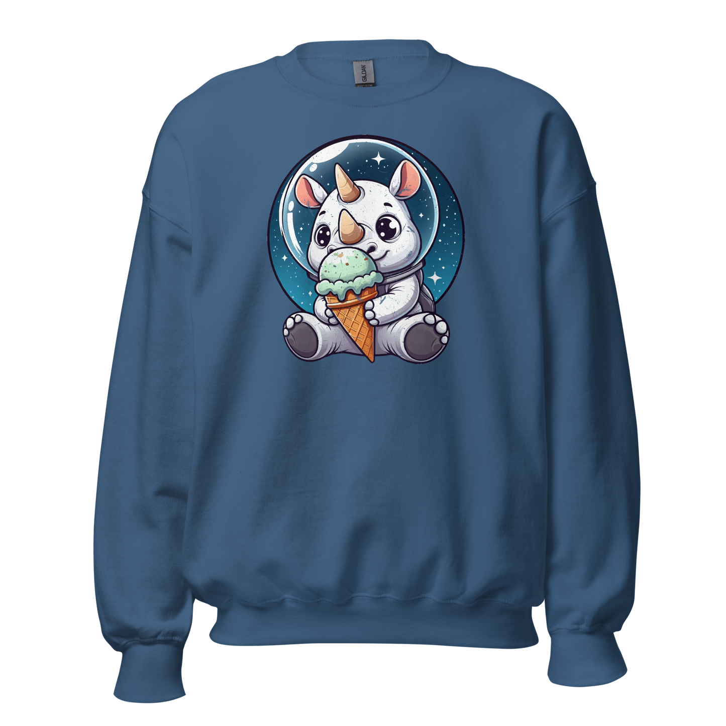 Space Rhino - Eating Ice Cream - Preshrunk Sweatshirt