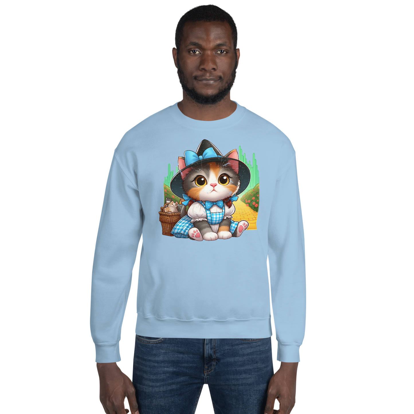 Kitten on a Yellow Brick Road - Preshrunk Sweatshirt