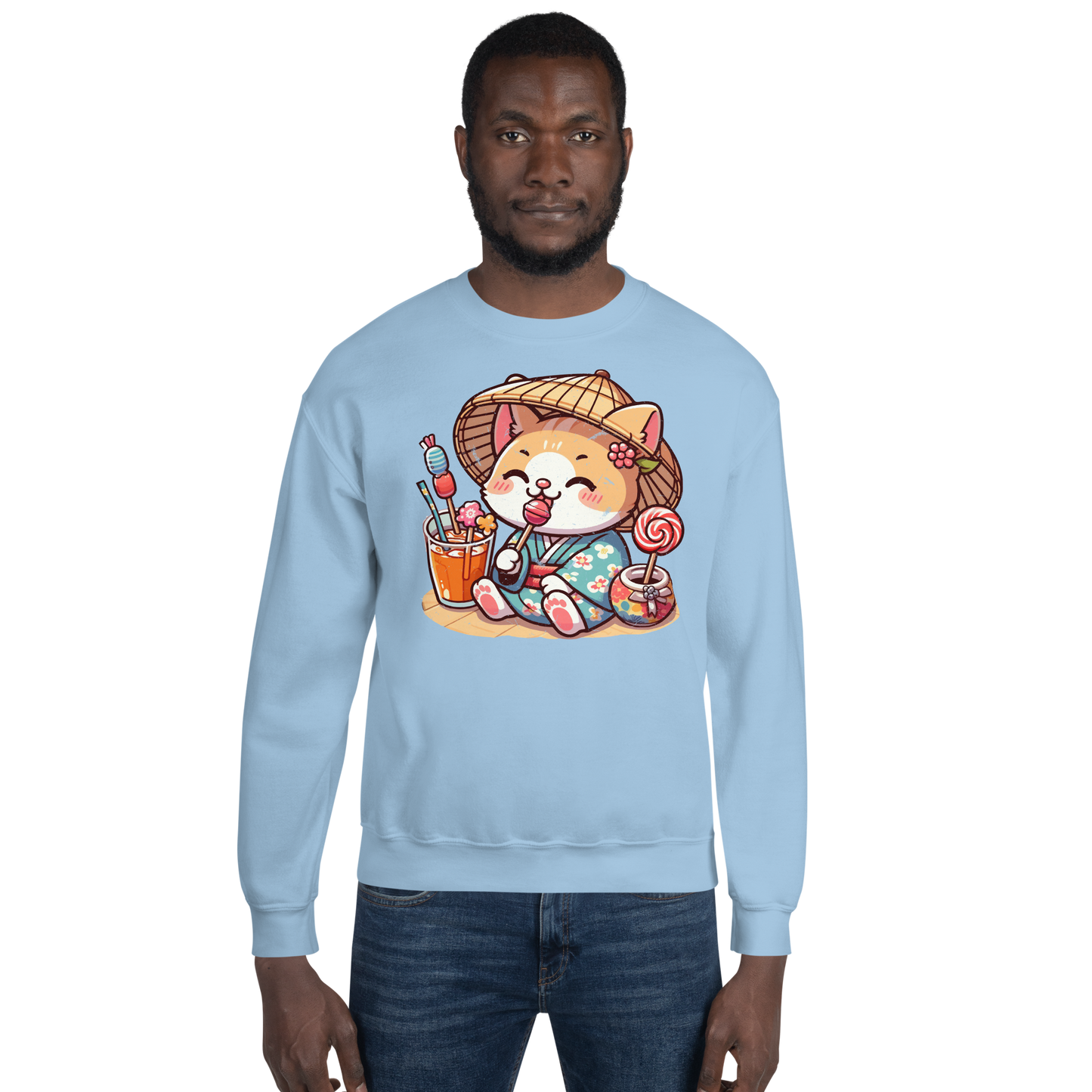 Orange Kitten in a Kimono - Preshrunk Sweatshirt