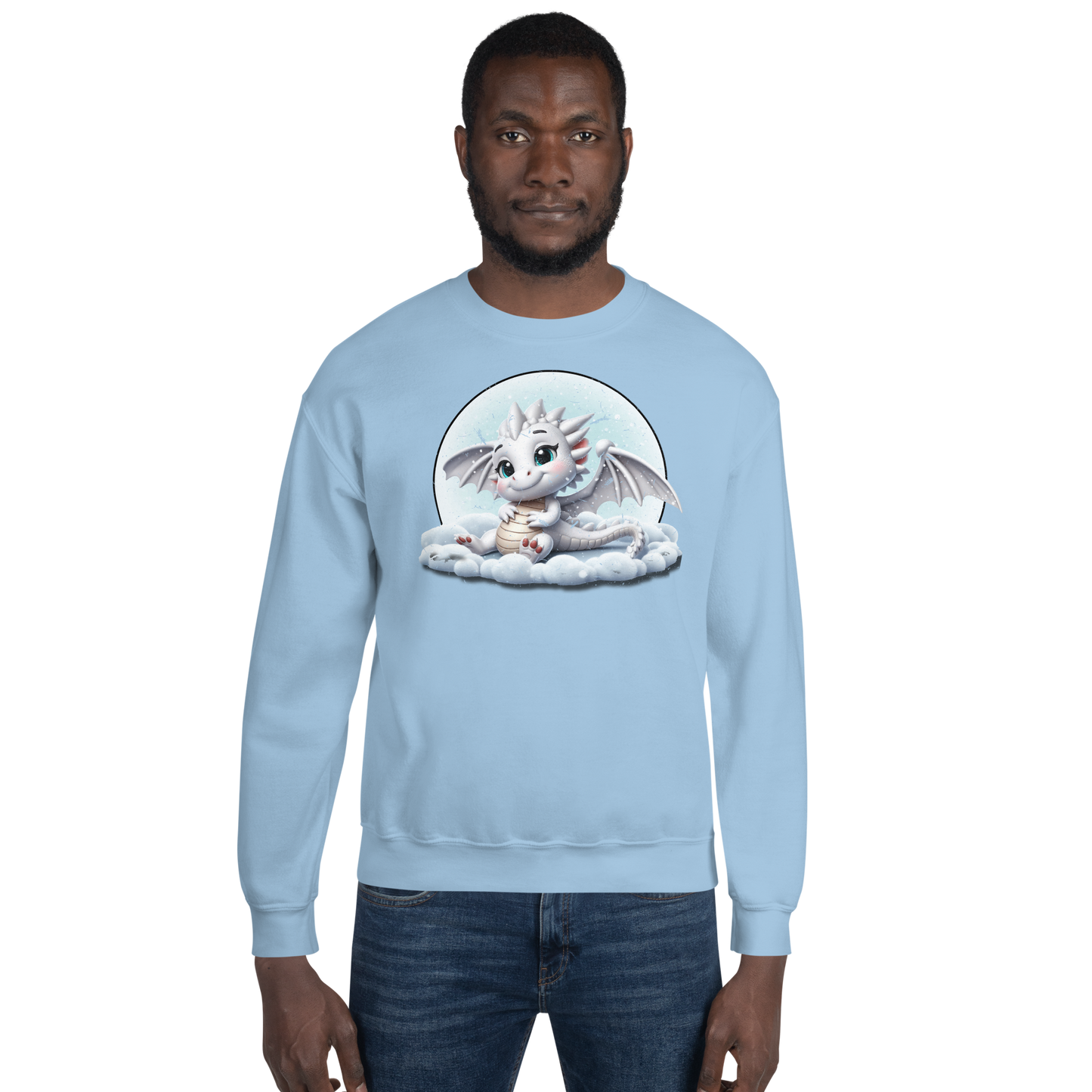 White Dragon in the Clouds - Preshrunk Sweatshirt