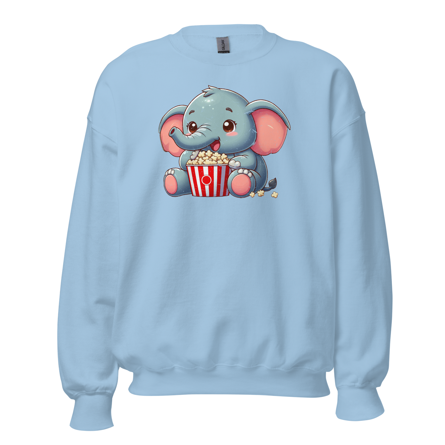 Baby Elephant - Eating Popcorn - Preshrunk Sweatshirt