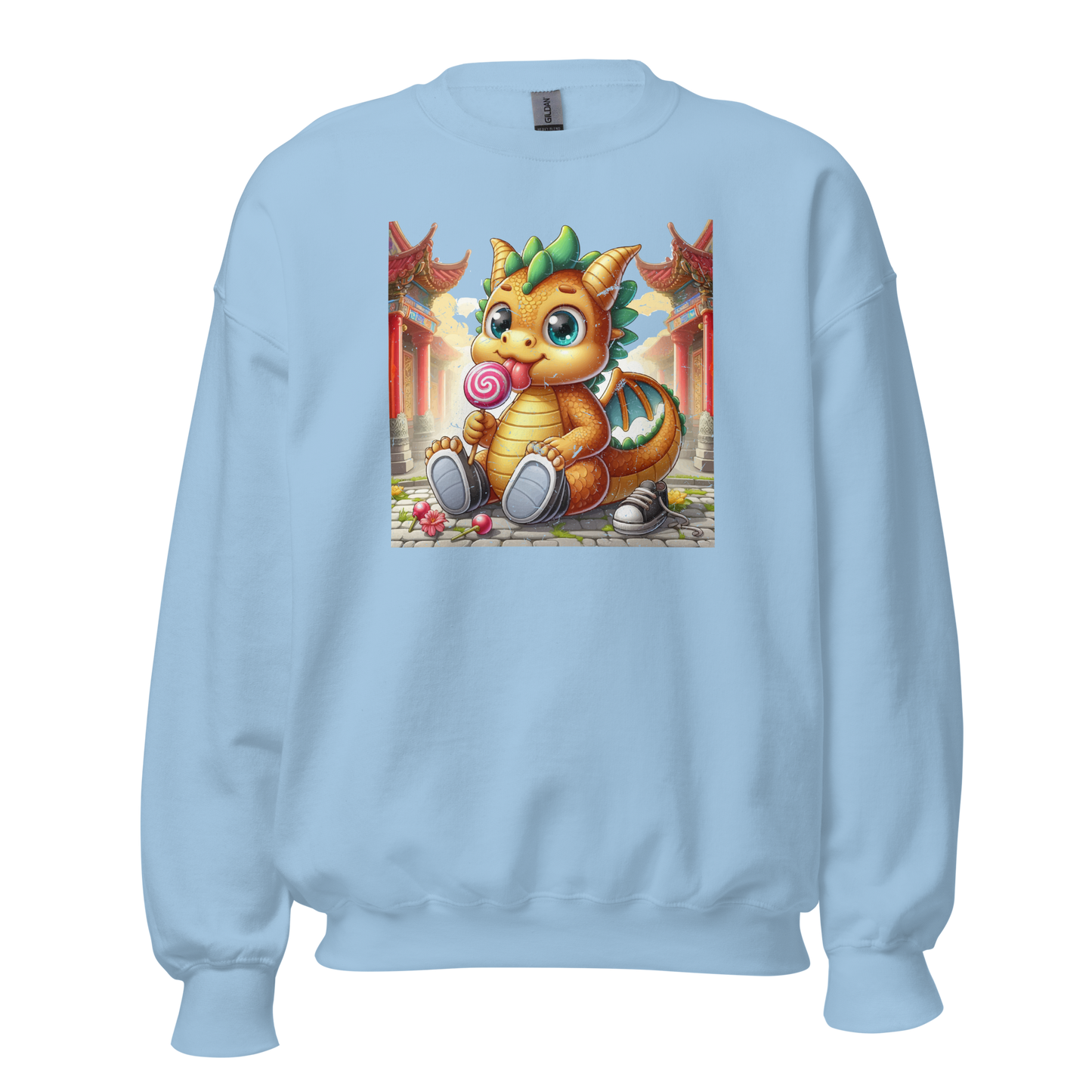 Dragon in Town with Lolipop - Preshrunk Sweatshirt