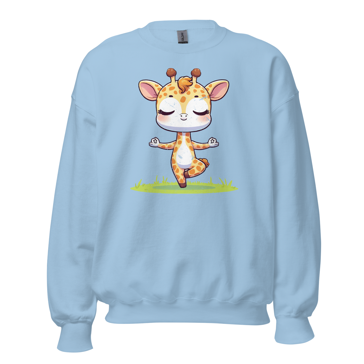 Giraffe doing Yoga - Preshrunk Sweatshirt