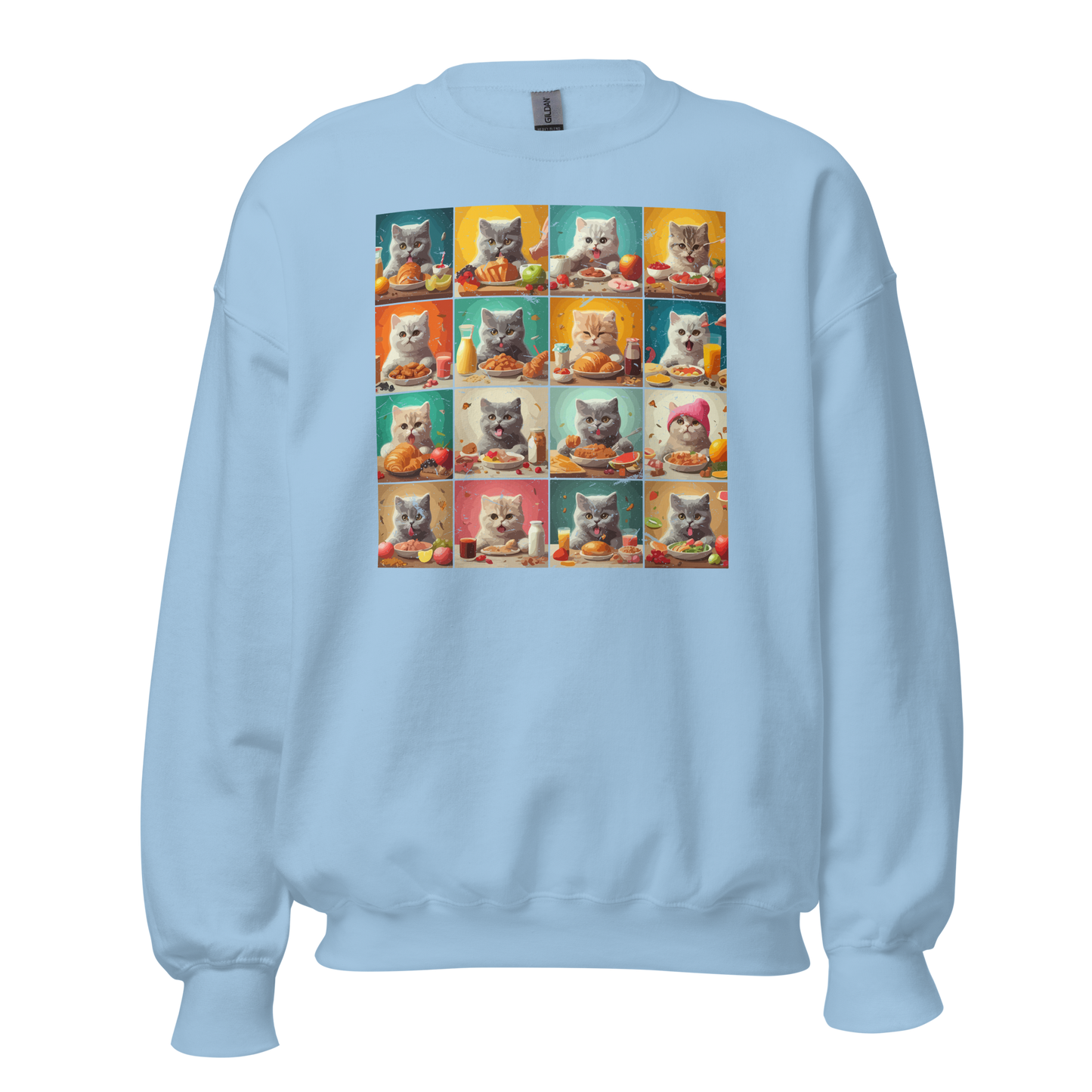 Kittens Eating Collage - Preshrunk Sweatshirt