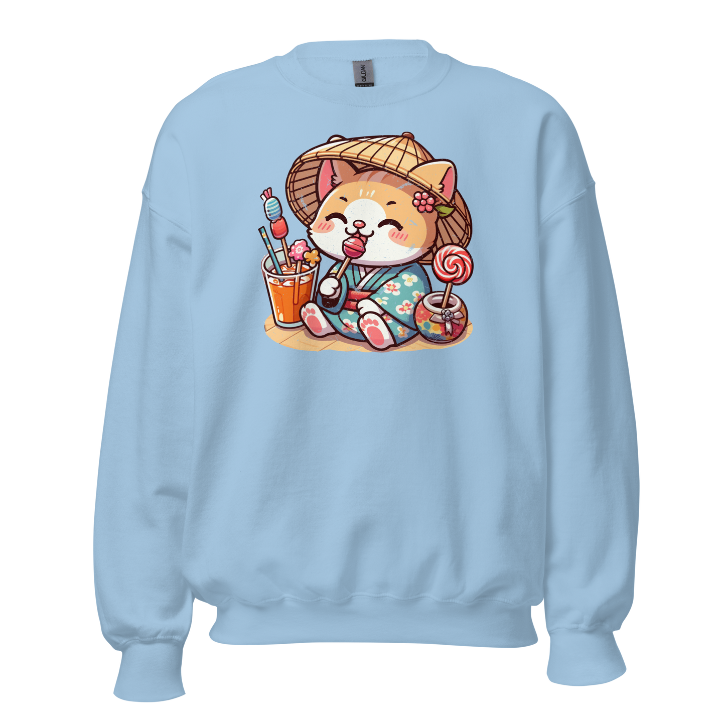 Orange Kitten in a Kimono - Preshrunk Sweatshirt