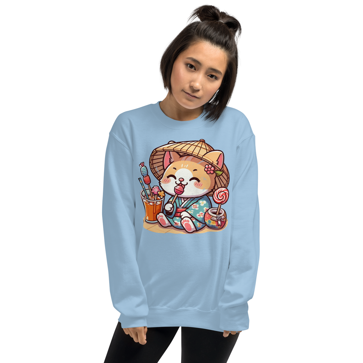 Orange Kitten in a Kimono - Preshrunk Sweatshirt