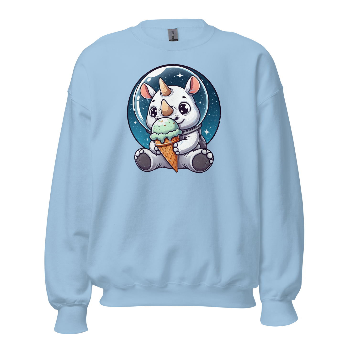 Space Rhino - Eating Ice Cream - Preshrunk Sweatshirt