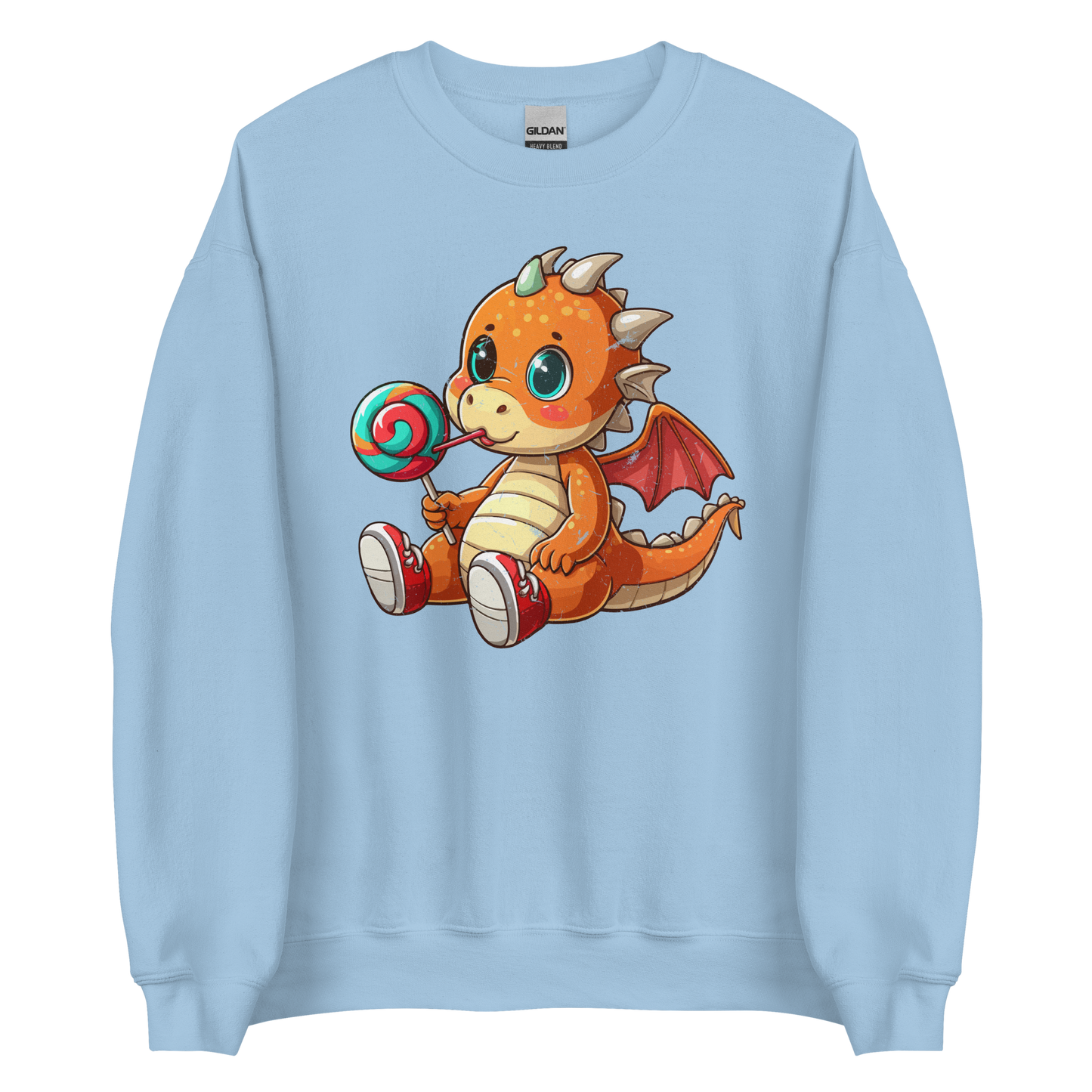 Baby Dragon with Lolipop - Preshrunk Sweatshirt