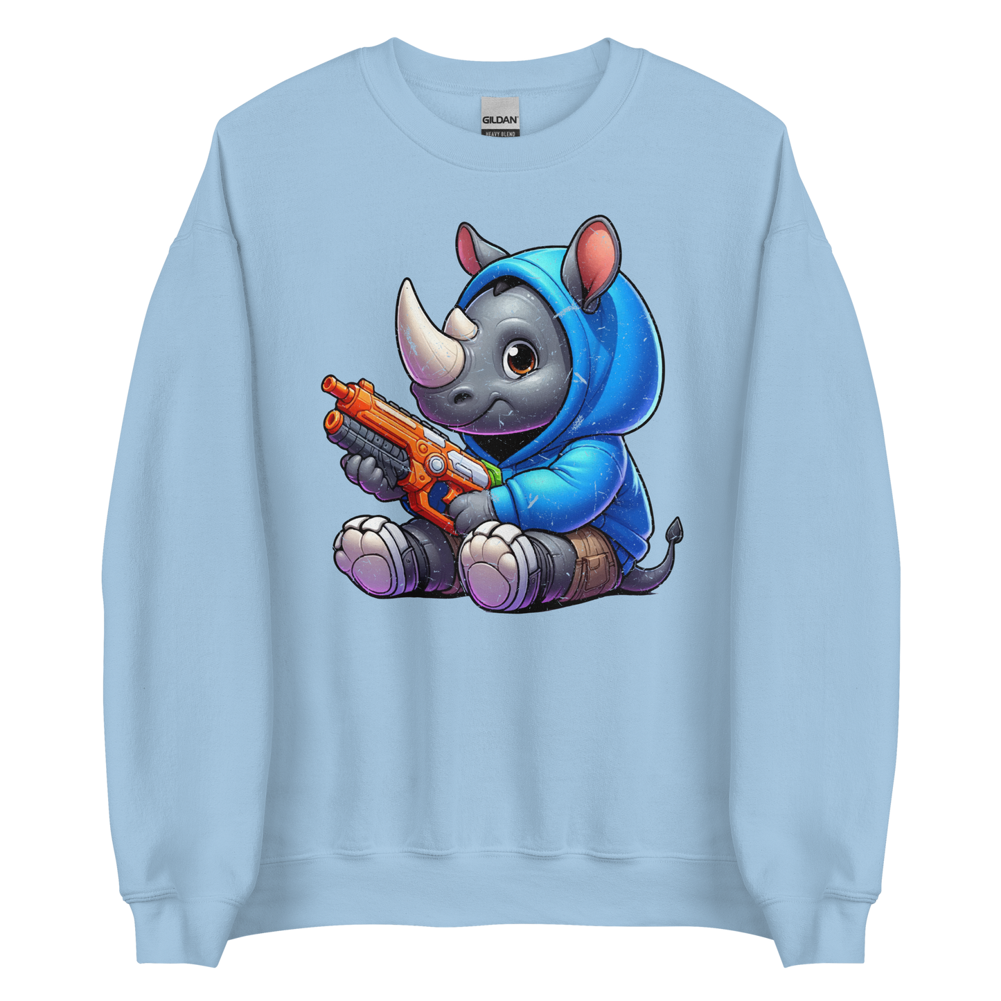 Baby Rhino with Foam Dart Blaster - Preshrunk Sweatshirt