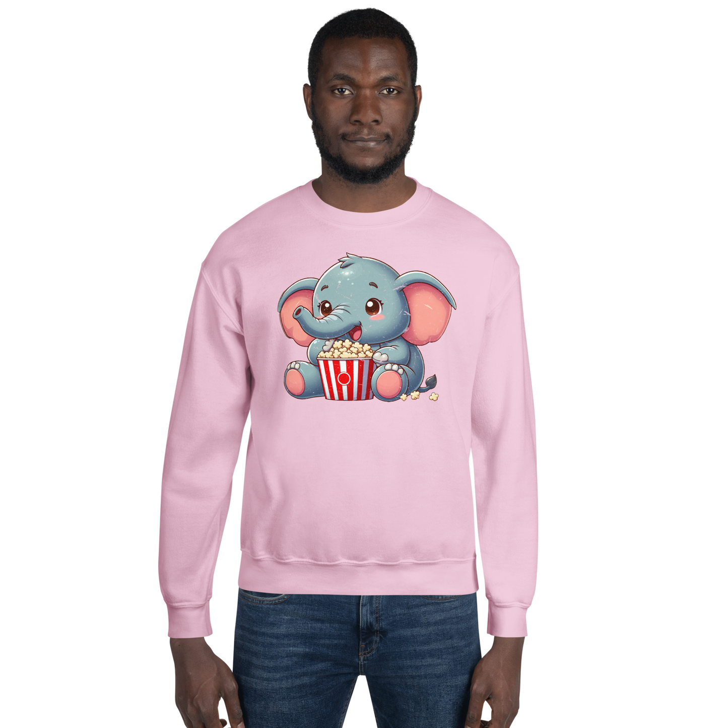 Baby Elephant - Eating Popcorn - Preshrunk Sweatshirt
