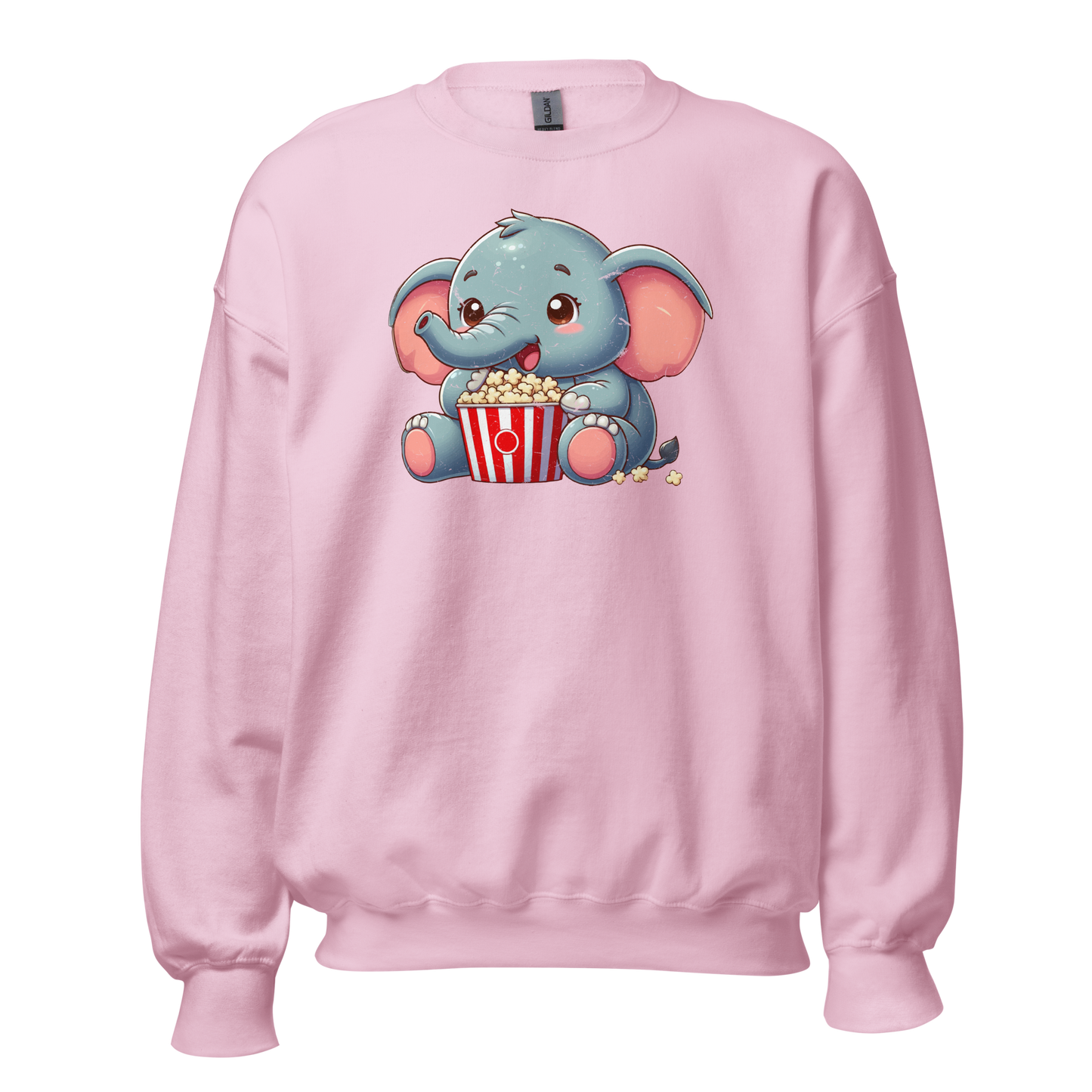 Baby Elephant - Eating Popcorn - Preshrunk Sweatshirt