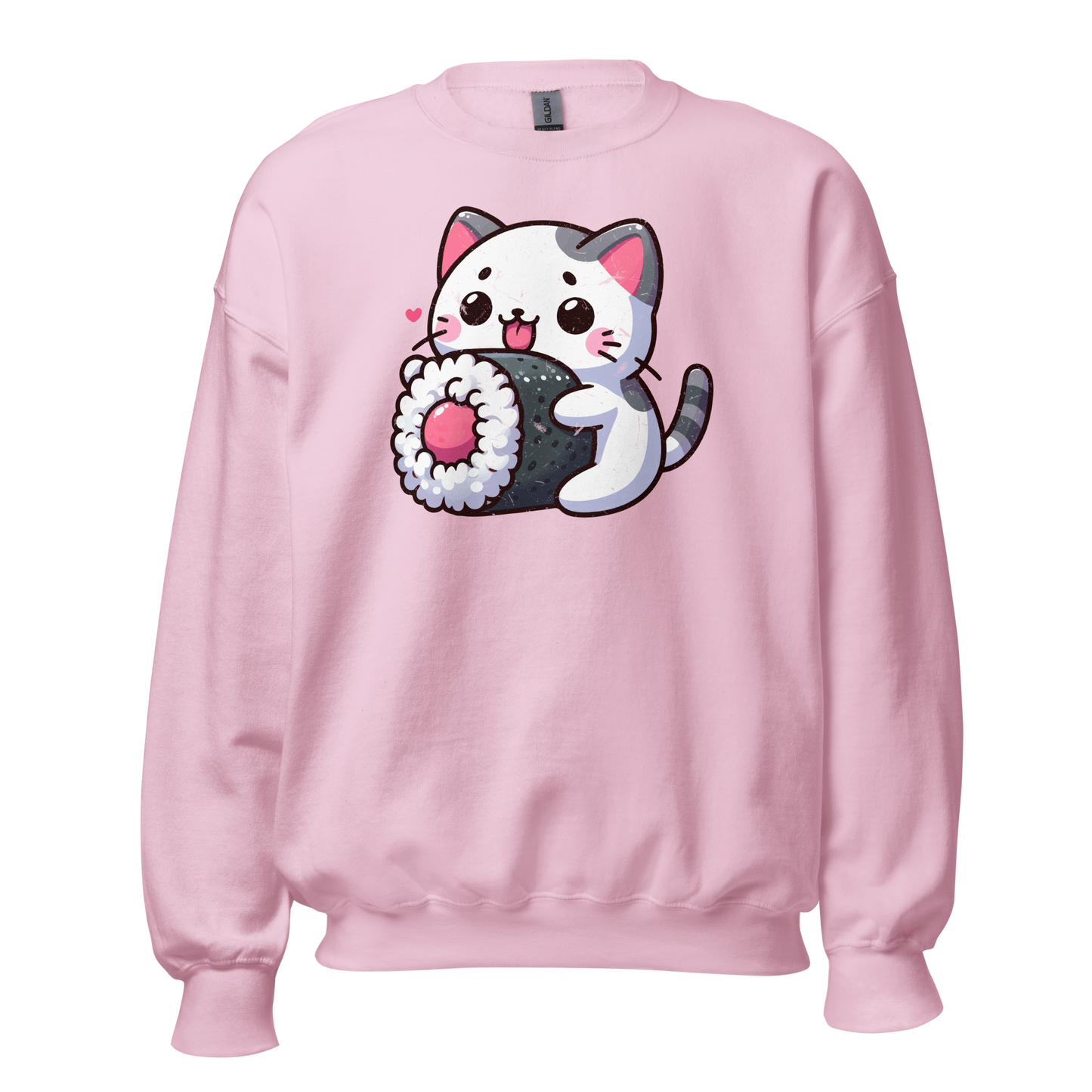 Black and Grey Kitten - Eating Sushi - Preshrunk Sweatshirt