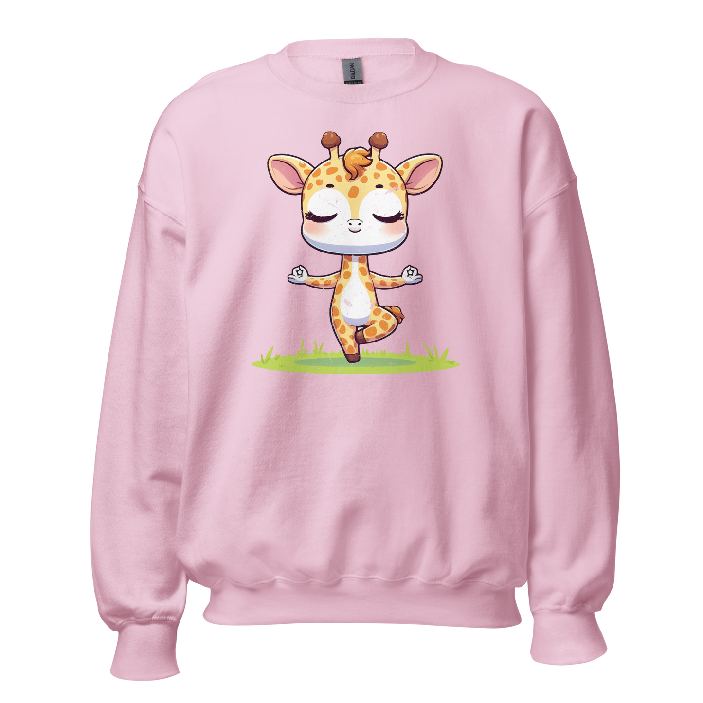 Giraffe doing Yoga - Preshrunk Sweatshirt