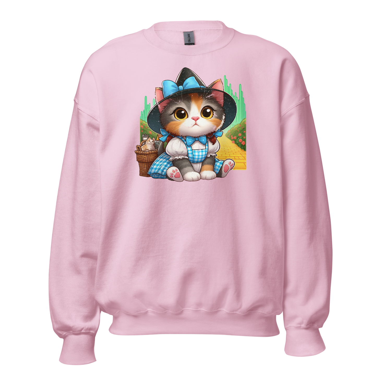 Kitten on a Yellow Brick Road - Preshrunk Sweatshirt