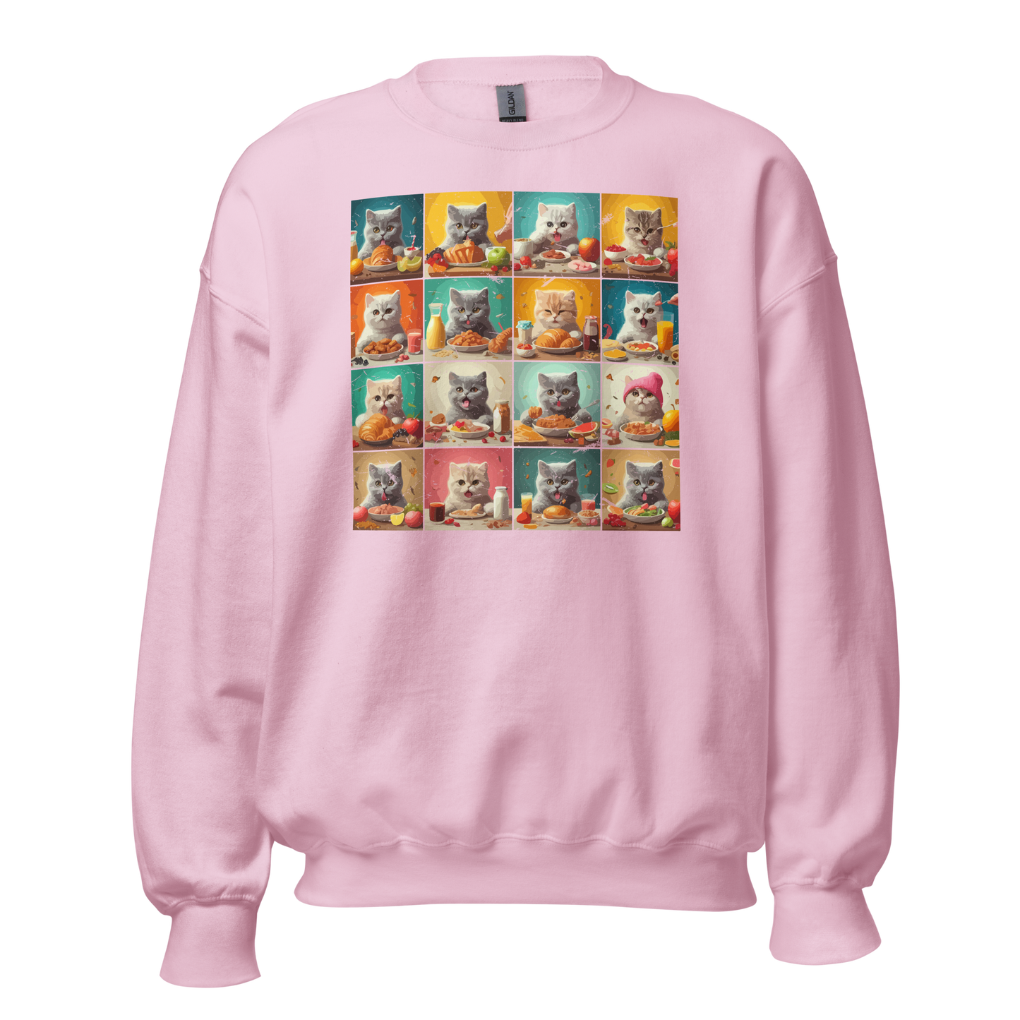 Kittens Eating Collage - Preshrunk Sweatshirt