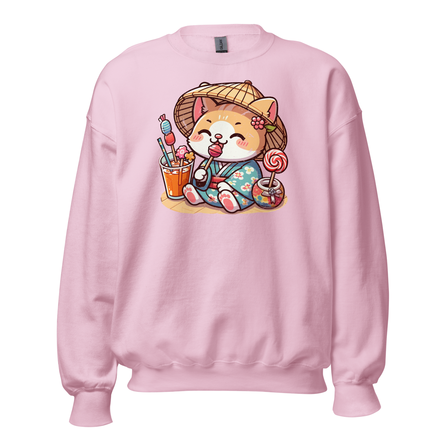 Orange Kitten in a Kimono - Preshrunk Sweatshirt