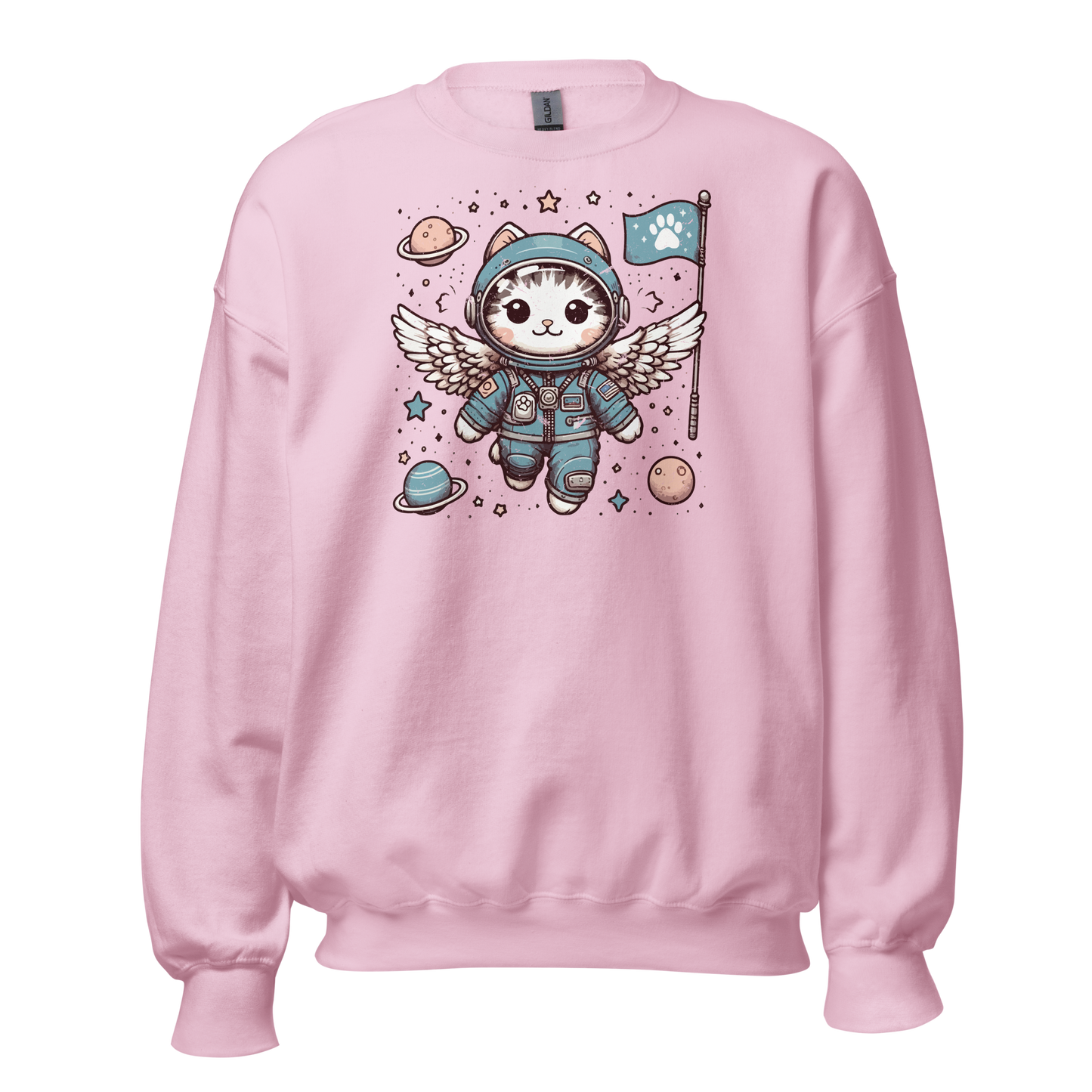 Space Kitten with Wings - Preshrunk Sweatshirt