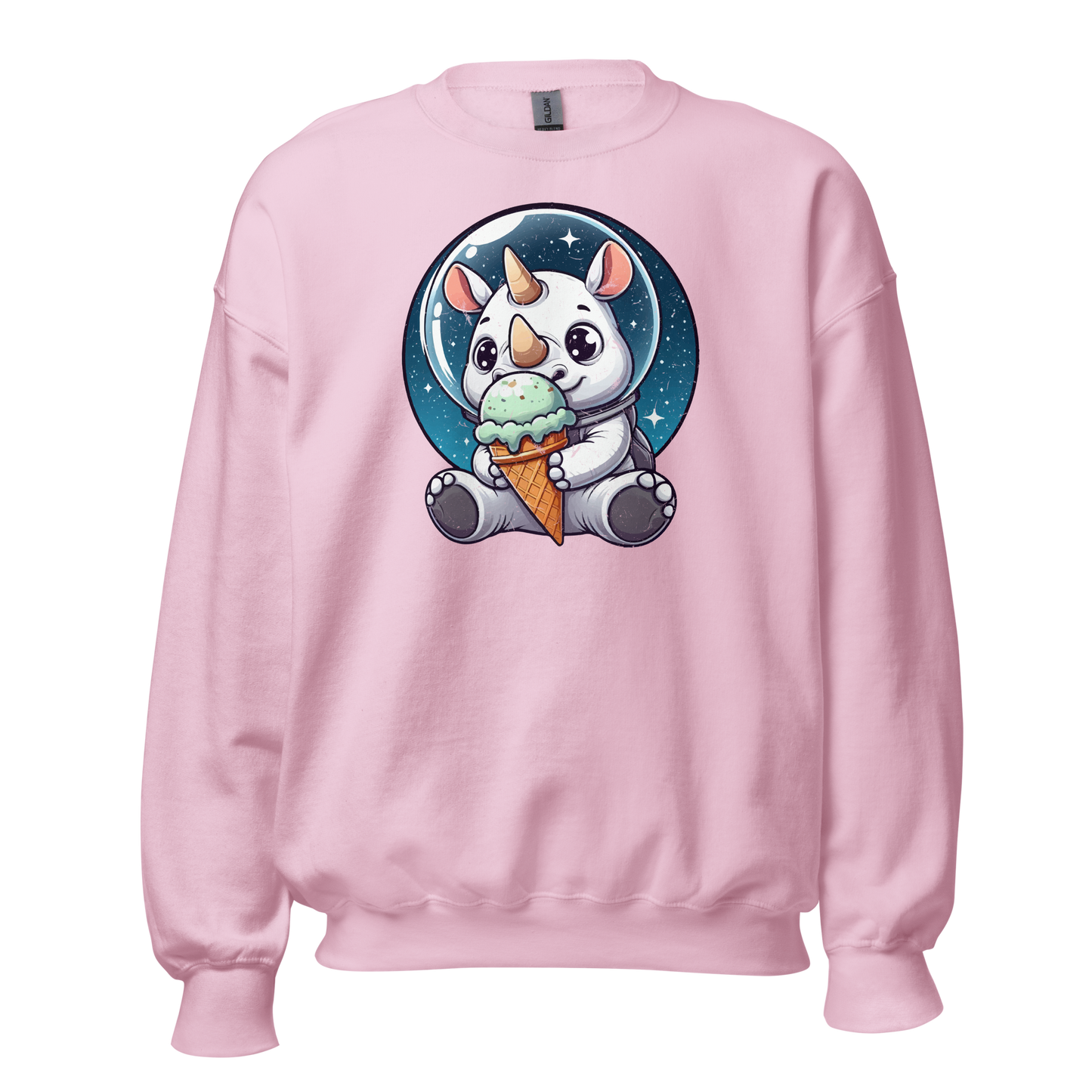 Space Rhino - Eating Ice Cream - Preshrunk Sweatshirt