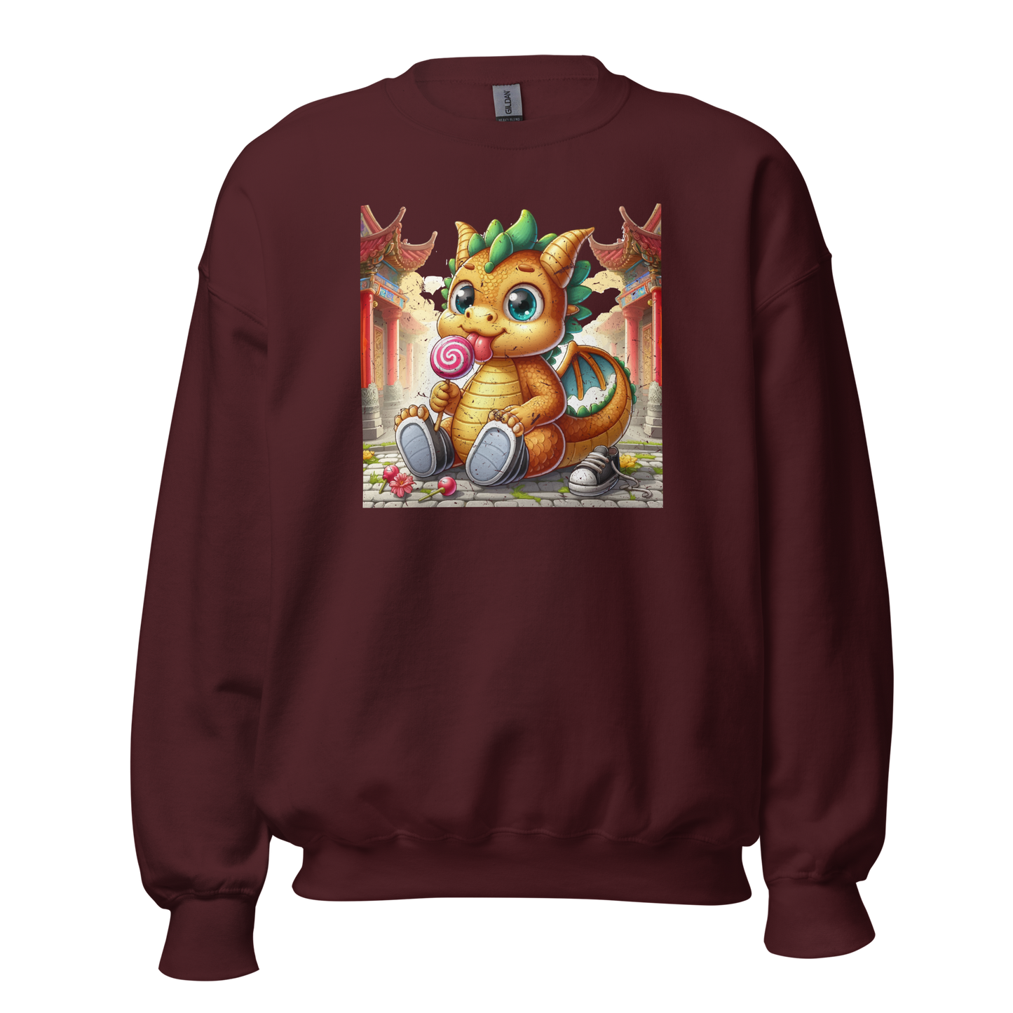 Dragon in Town with Lolipop - Preshrunk Sweatshirt