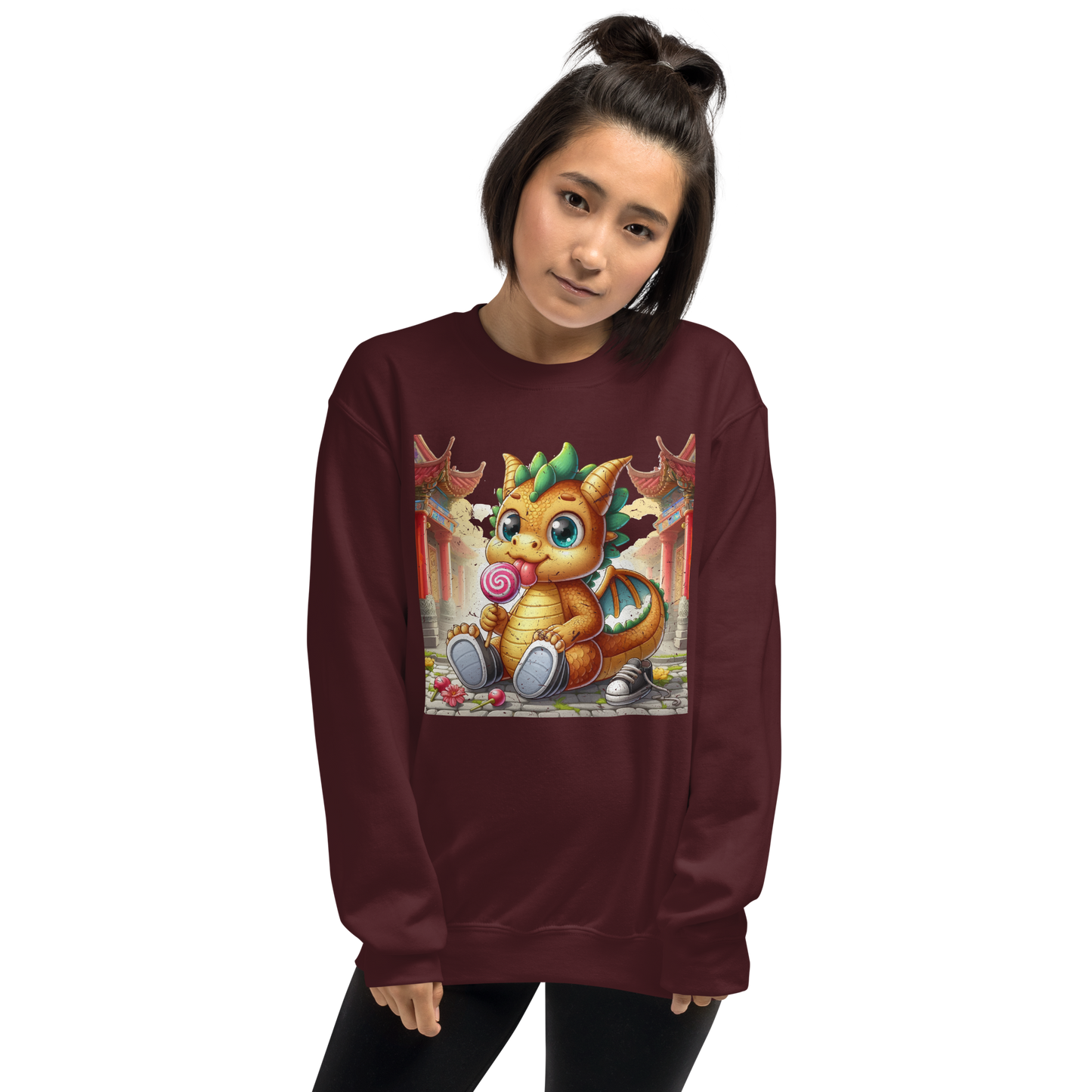 Dragon in Town with Lolipop - Preshrunk Sweatshirt