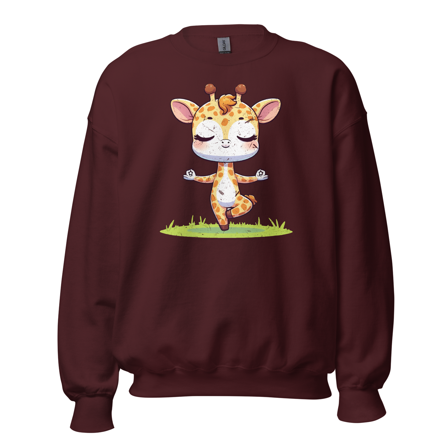 Giraffe doing Yoga - Preshrunk Sweatshirt