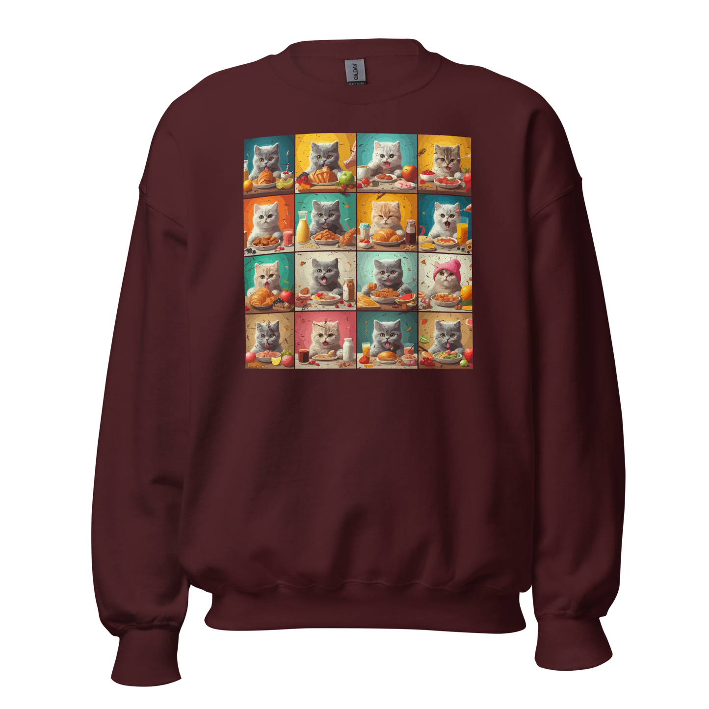 Kittens Eating Collage - Preshrunk Sweatshirt
