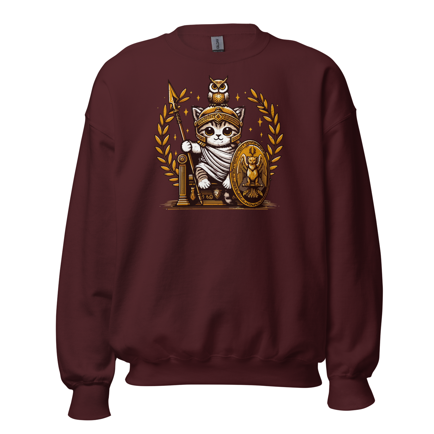 Roman Kitten with Owl - Preshrunk Sweatshirt