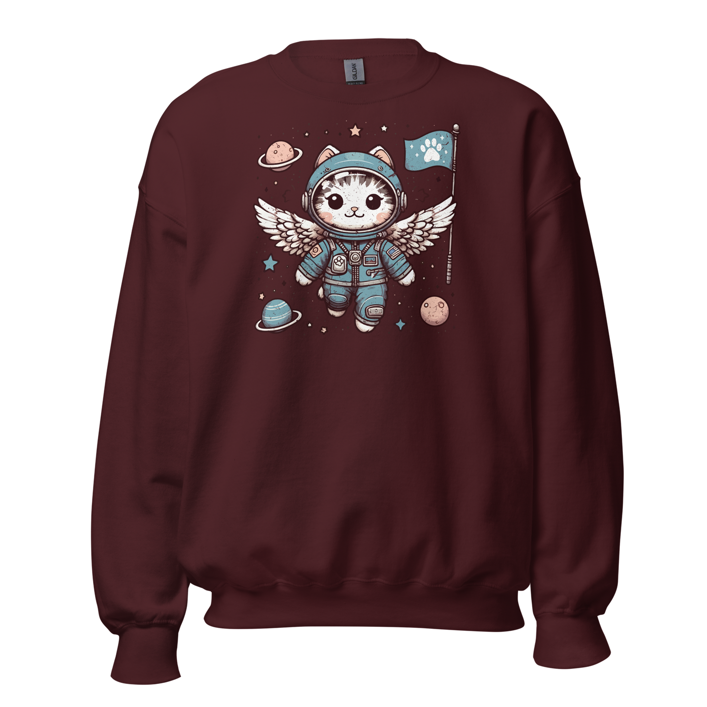 Space Kitten with Wings - Preshrunk Sweatshirt