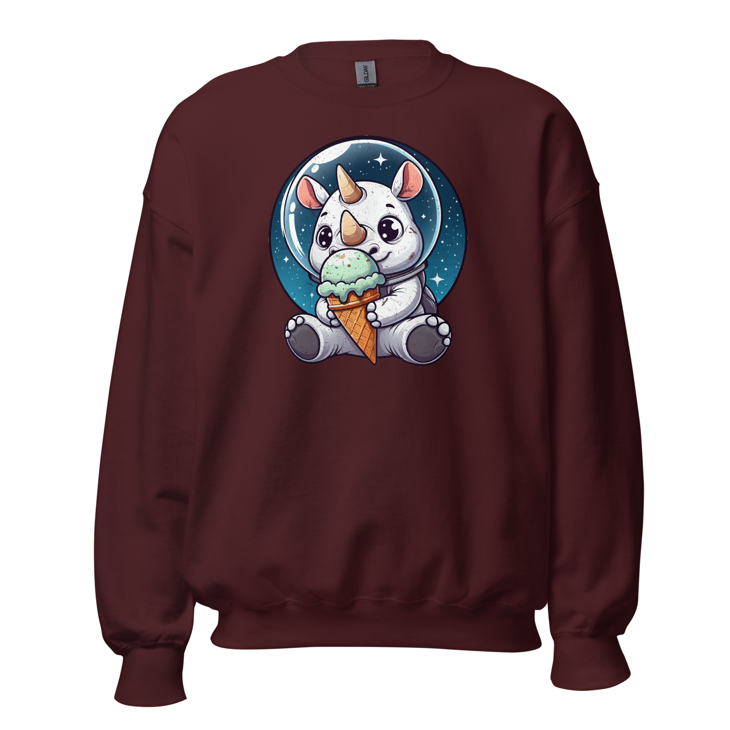 Space Rhino - Eating Ice Cream - Preshrunk Sweatshirt