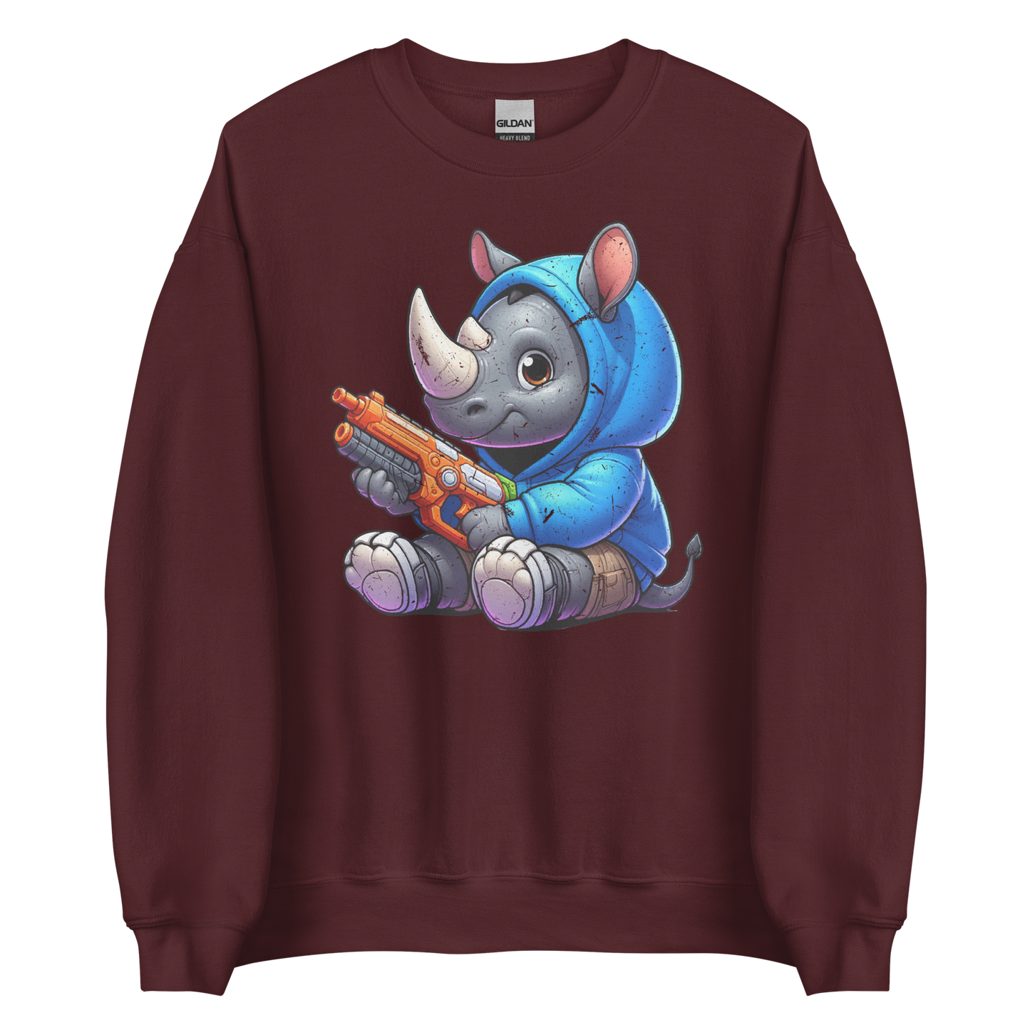 Baby Rhino with Foam Dart Blaster - Preshrunk Sweatshirt