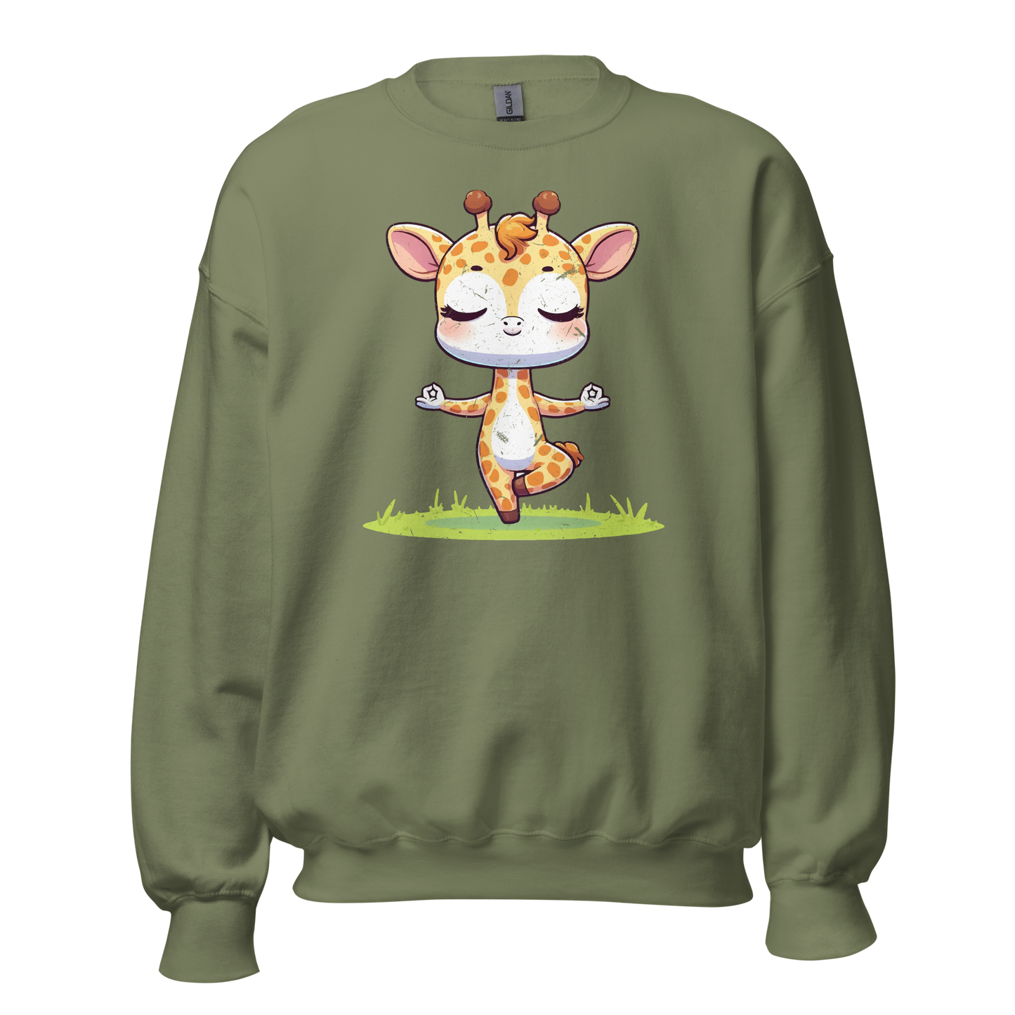Giraffe doing Yoga - Preshrunk Sweatshirt