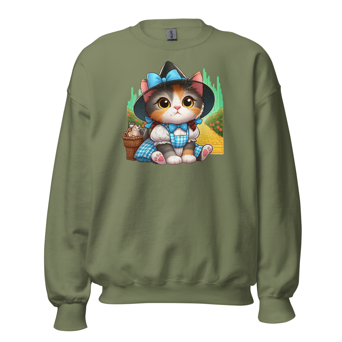 Kitten on a Yellow Brick Road - Preshrunk Sweatshirt