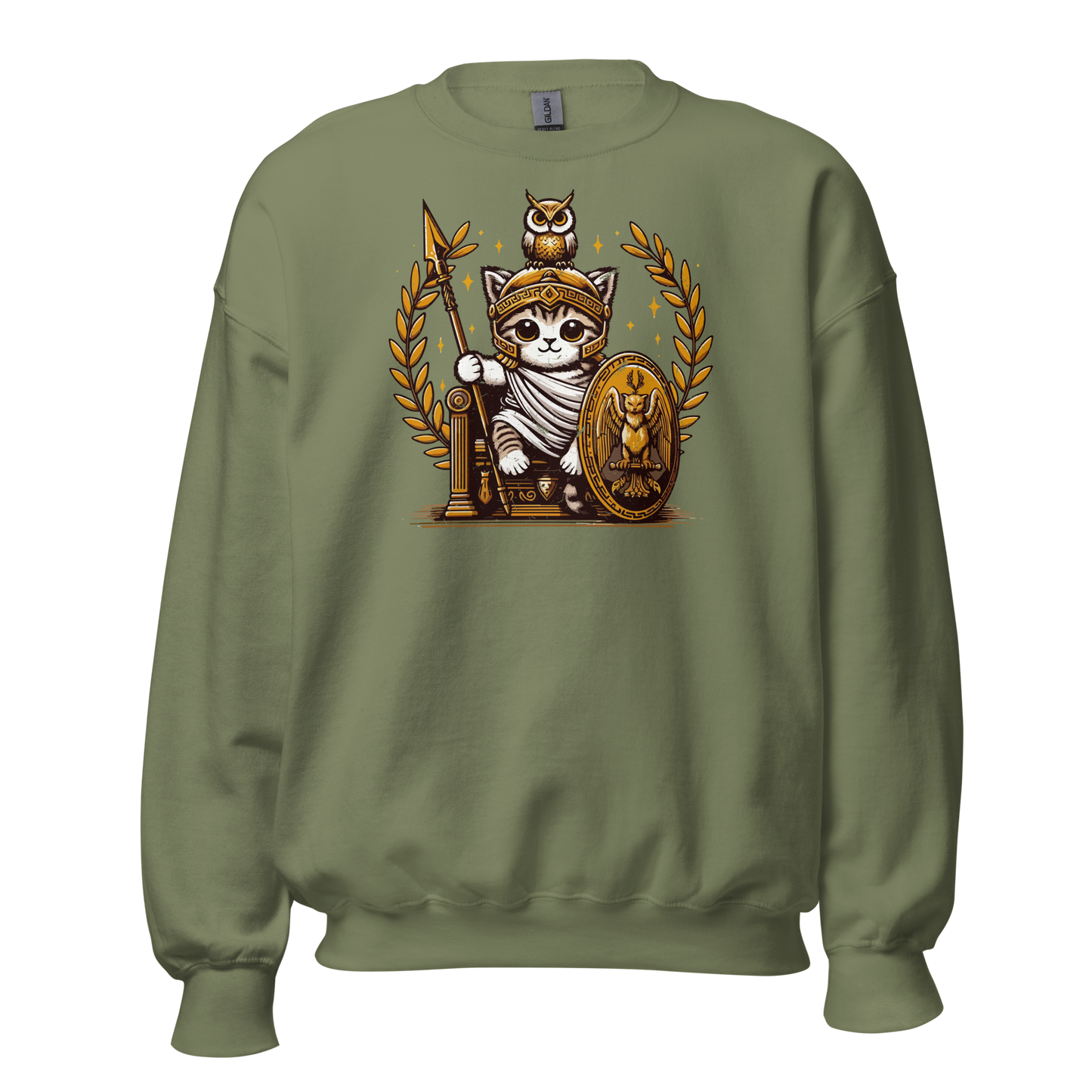 Roman Kitten with Owl - Preshrunk Sweatshirt
