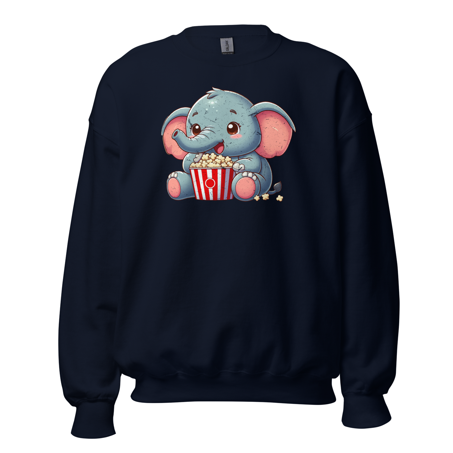 Baby Elephant - Eating Popcorn - Preshrunk Sweatshirt