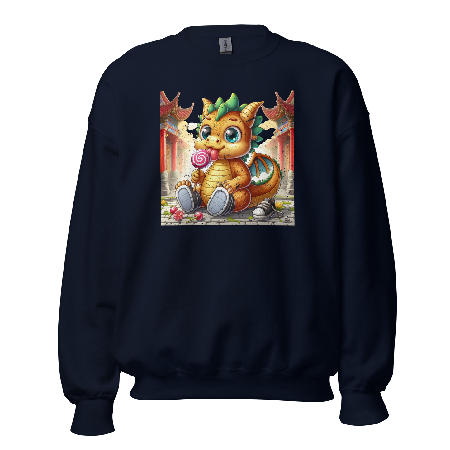 Dragon in Town with Lolipop - Preshrunk Sweatshirt