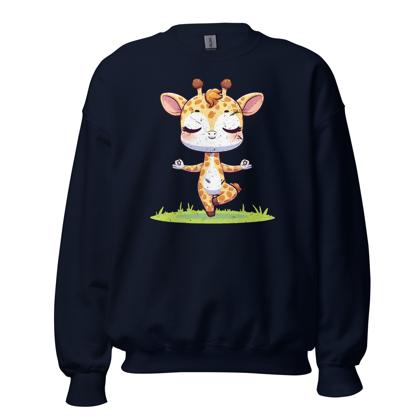 Giraffe doing Yoga - Preshrunk Sweatshirt