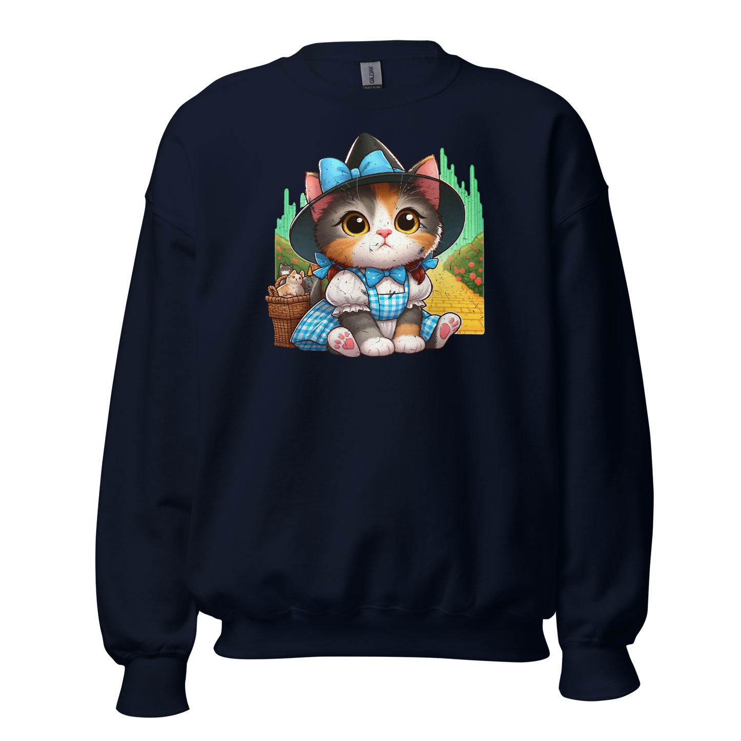 Kitten on a Yellow Brick Road - Preshrunk Sweatshirt