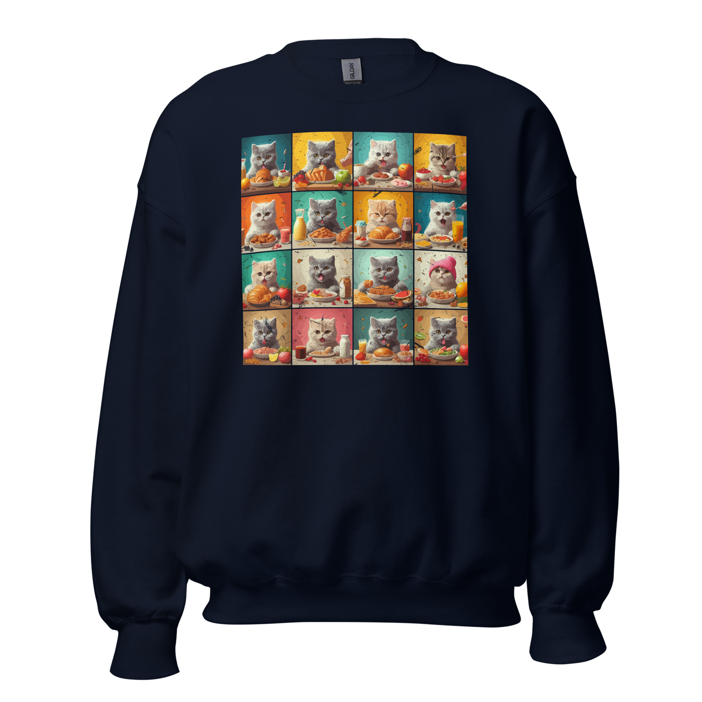 Kittens Eating Collage - Preshrunk Sweatshirt