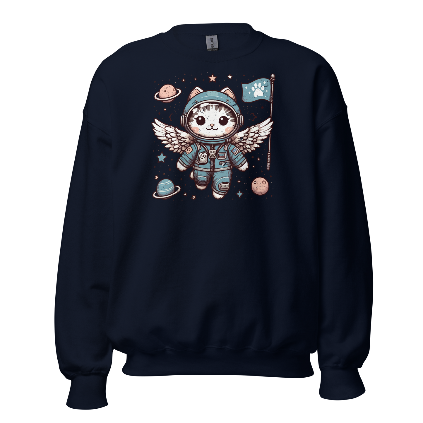 Space Kitten with Wings - Preshrunk Sweatshirt