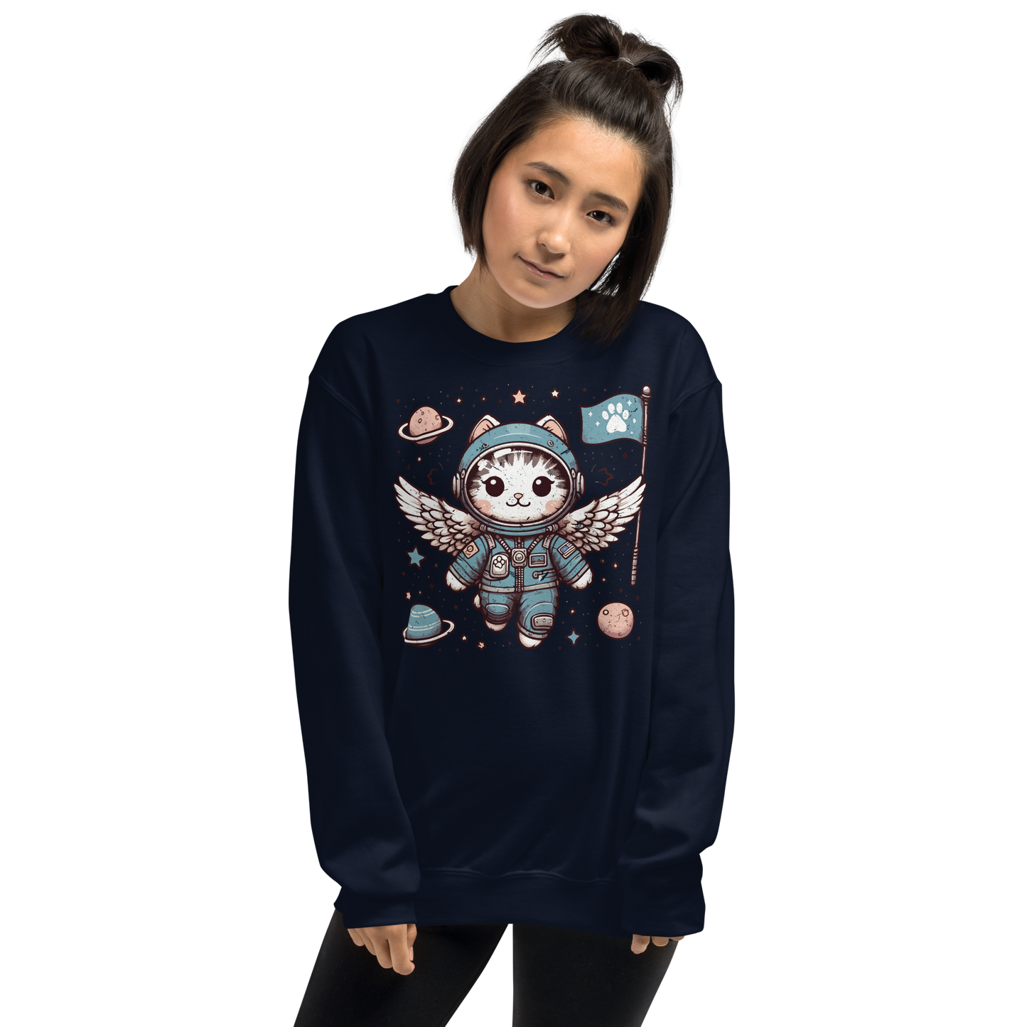Space Kitten with Wings - Preshrunk Sweatshirt