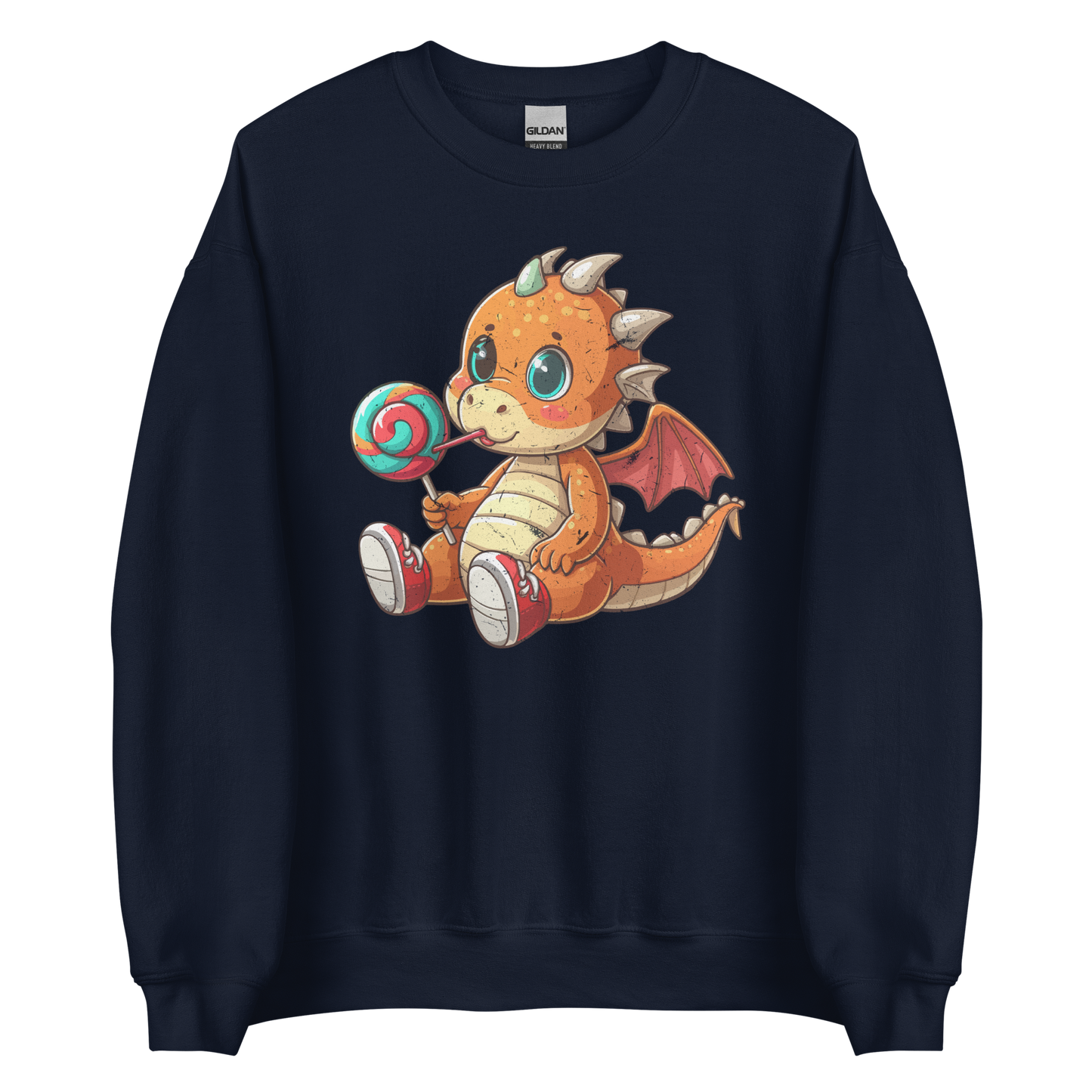 Baby Dragon with Lolipop - Preshrunk Sweatshirt