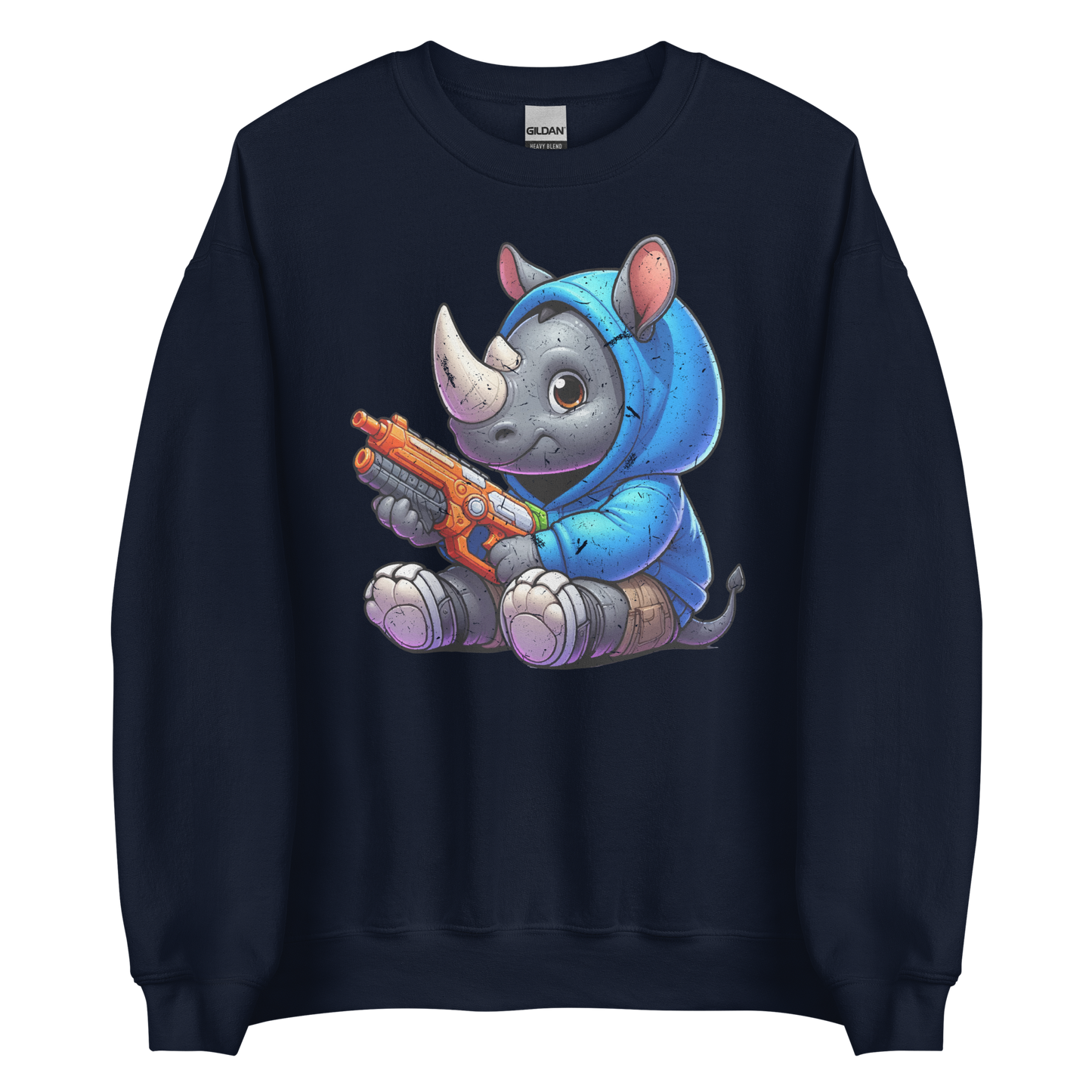 Baby Rhino with Foam Dart Blaster - Preshrunk Sweatshirt